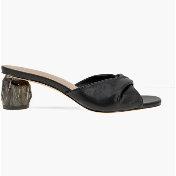 New BCBGeneration Mebba Slide Sandal BCBG black glass crystal clear heel size 7 - Picture 6 of 7